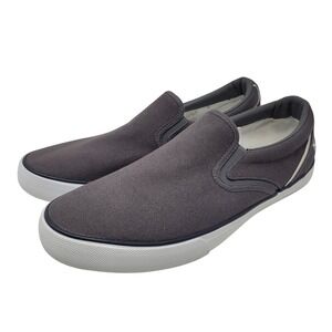 Hurley Mens Canvas Slip On Sneakers Charcoal Grey Casual Loafers Shoes 12M